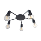 Plafon Edison 5xe27 Preto-or962|orluce